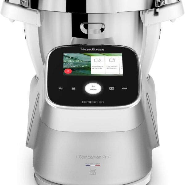 Moulinex i-Companion Touch Pro, Robot Da Cucina Multifunzione con Bilancia Integrata, 19 Modalità di Preparazione e Cottura, Capacità Utile 3L, Connettività WiFi/Bluetooth e Schermo Touch, HF93ECK