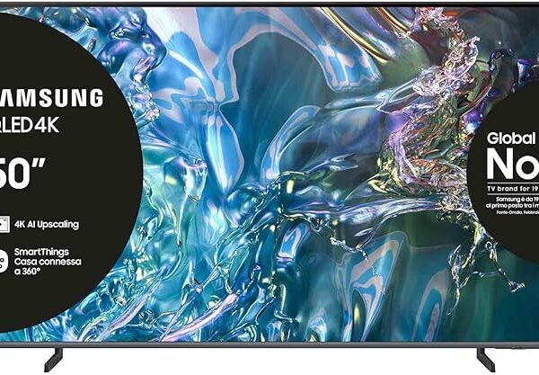 Samsung Smart TV 50" QE50Q64DAUXZT QLED 4K, Upscaling, Processore Quantum Lite, AirSlim Design, DVBT-2, Q-Symphony & OTS Lite, Gaming Hub, Ultimate UHD Dimming, Titan Gray 2024 [Amazon EXCL