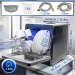 Duronic DW5 BK Lavastoviglie Libera Installazione 950W Lavastoviglie Piccola Mini Lavastoviglie per piccole cucine spazi ridotti Lavastoviglie da tavolo 7 programmi lavapiatti automatico - immagine 3
