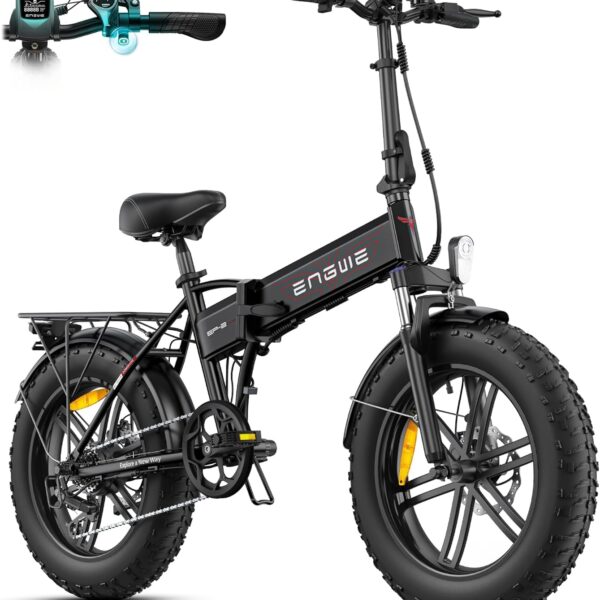 ENGWE Bici Elettrica Pieghevole,20"×4.0" Fat Tire 7 Velocità Bicicletta Elettrica da 48V 13Ah Batteria Rimovibile, Autonomia di 50-120 km E-bike da per Ogni Terreno & MTB & Spiaggia & Neve