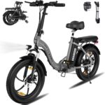 ELEKGO Bicicletta Elettrica, 203.0 pneumatici grassi Bici Elettrica Pieghevole, City E-bike con 250W motore, 36V 12Ah batteria rimovibile, 7 Velocità MTB E Bike per Adulti Unisex