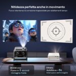Aurzen Boom Mini 4-in-1 Proiettore Smart con Google TV, 10,000+ Apps, 4k Supporta Videoproiettore, 500 Lumen Projector, 20W DoIby Audio, Real-Time Focus & Keystone, WiFi/Bluetooth Esterno Home (Nero) - immagine 5