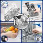 Duronic DW5 BK Lavastoviglie Libera Installazione 950W Lavastoviglie Piccola Mini Lavastoviglie per piccole cucine spazi ridotti Lavastoviglie da tavolo 7 programmi lavapiatti automatico - immagine 5