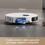 DREAME X40 Ultra Complete Robot aspirapolvere scopa rimovibile e sollevabile, pulizia approfondita con spazzola laterale, aspirazione da 12.000 Pa, pulizia automatica dello straccio e dell'asse 70 ℃ - immagine 4