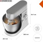 Kenwood KVL4110S Impastatrice Planetaria Chef XL con Ciotola da 6,7L, 3 Ganci di Miscelazione + FRULLATORE, Personalizzabile con oltre 25 Accessori Opzionali Acquistabili Separatamente, 1200W, Silver - immagine 7