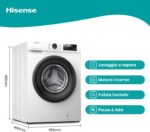 Hisense WFQE7012EVM Lavatrice Slim Carica Frontale, 7kg, Classe A, 1200 giri, Vapore, Motore Inverter [Classe di efficienza energetica A] - immagine 3