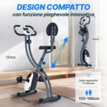 Ultrasport F-Bike Cyclette da Casa Pieghevole I Cyclette Pieghevole da Casa fino a 130 KG con Sella Extra Confortevole, LCD Display e Sensori delle Pulsazioni, Cyclette da Camera - immagine 8