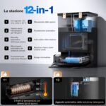 ECOVACS DEEBOT X8 PRO OMNI Robot Aspirapolvere Lavapavimenti, 18000Pa, Tecnologia di Lavaggio Automatico Istantaneo OZMO ROLLER, Pulizia con acqua calda 40-75°C, Soluzione Detergente Automatica, Nero - immagine 5