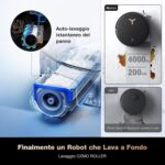 ECOVACS DEEBOT X8 PRO OMNI Robot Aspirapolvere Lavapavimenti, 18000Pa, Tecnologia di Lavaggio Automatico Istantaneo OZMO ROLLER, Pulizia con acqua calda 40-75°C, Soluzione Detergente Automatica, Nero - immagine 10