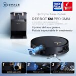 ECOVACS DEEBOT X8 PRO OMNI Robot Aspirapolvere Lavapavimenti, 18000Pa, Tecnologia di Lavaggio Automatico Istantaneo OZMO ROLLER, Pulizia con acqua calda 40-75°C, Soluzione Detergente Automatica, Nero - immagine 4