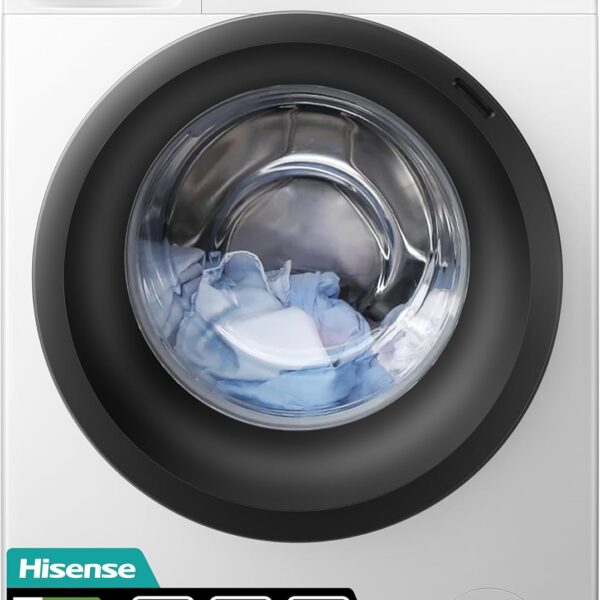 Hisense WFQE7012EVM Lavatrice Slim Carica Frontale, 7kg, Classe A, 1200 giri, Vapore, Motore Inverter [Classe di efficienza energetica A]