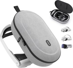 Syntech Custodia Rigida Compatibile Con Meta Quest 3S/Quest3/Oculus Quest2/VP/Pico4 la Cuffie VR Con Cinturino Elite, Controller Touch, Design Elegante Per Il Viaggio